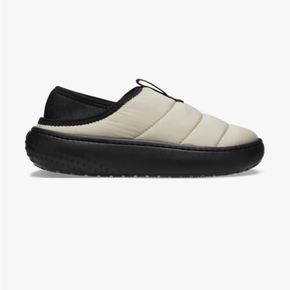 CROCS Kids' Puff Moc in Cream and Black